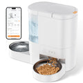 Automatic Cat Feeder and Water, 5G WiFi App Controlled Cat Dry Food Dispenser, 2 in 1 Timed Pet Feeder, 4L Food & 3L Gravity Waterer with Voice Recording, 10 Meals Programmable 1-15 Portion Control