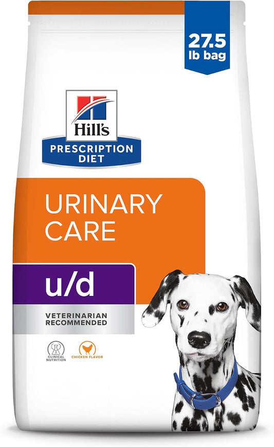 Hill's Prescription Diet u/d Urinary Care Dry Dog Food, Chicken, 27.5 lb. Bag