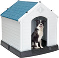Pet Republic Durable Waterproof Plastic Dog House for Small to Large Dogs Indoor Doghouse Puppy Shelter with Air Vents and Elevated Floor