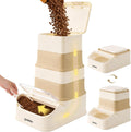 ZOMISIA 30-40lbs Collapsible Dog Food Storage - First-in, First-out Easy Dispense Base for Freshness, Pet Food Storage Containers with Transparent Lid and Scoop