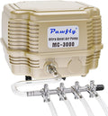 Pawfly 254 GPH Aquarium Air Pump Adjustable Quiet Oxygen Aerator Pump with Multi-Port Air Flow Control Lever Valve Split