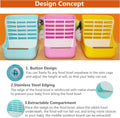 Rabbit Feeder, Hay Food Bin Feeder, Pink (Plastic), Adjustable, Removable Grass Rack, Stainless Steel Edge, for Rabbit, 