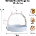 Mini&moe Hamster Travel Cage - Small Animal Carrier Cage with Water Bottle Small Portable Hamster Cage for Mice, Gerbils