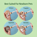 Newborn Pet Nursing Kit - 6 Pack 3ml Syringes & 6 Silicone Nipples. Anti-Choke Feeding Supplies for Kittens, Puppies, Sm