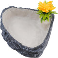 Reptile Corner Food Bowl Water Dish,Snake Feed Dish with Artificial Plant Reptile Water Bowl Terrariums for Bearded Drag