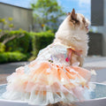 Dog Rainbow Butterfly Princess Dress Summer Thin