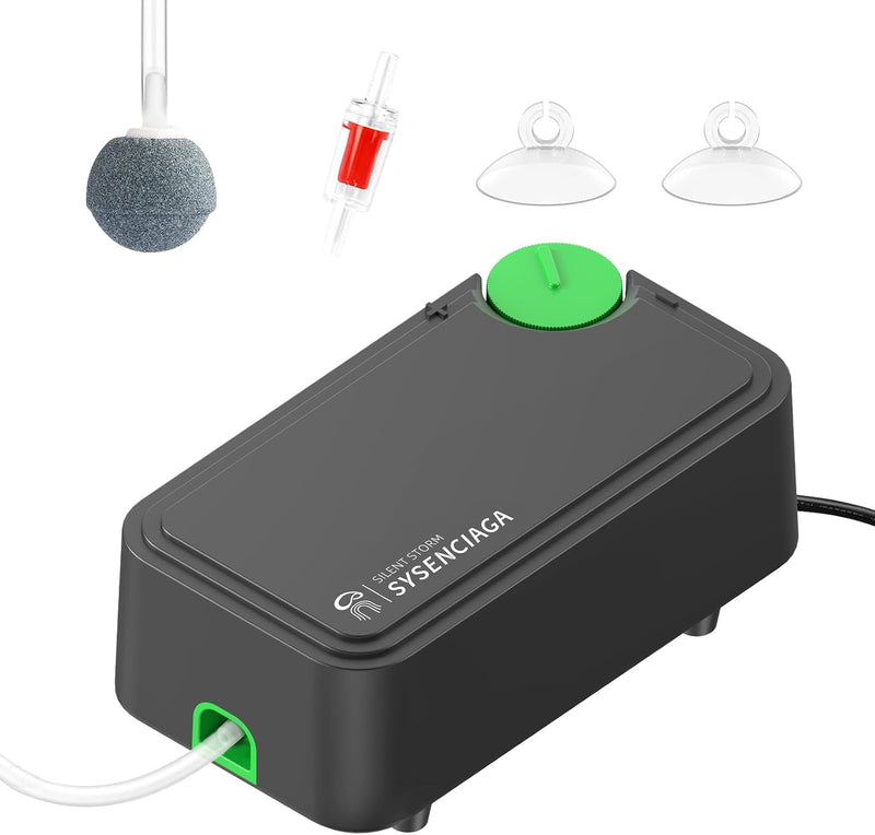 3W Aquarium Air Pump, Ultra Quiet Dual Outlet Adjustable Oxygen Pump for up to 300 Gallon Fish Tanks, Small Tanks, Hydro