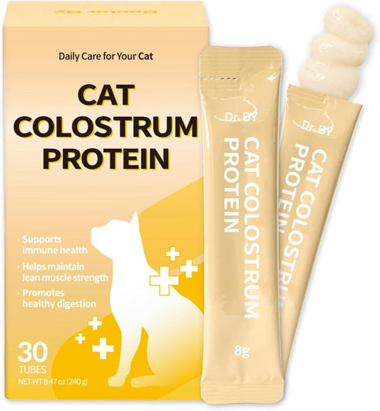 Doctor By Cat Colostrum Protein Cat Supplement Immune Support Muscle Growth, Gentle on Digestion for Kittens, Adult&Senior Cats with Goat Milk, Whey Protein Isolate, Colostrum Lickable Formula