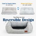 Small Dog Bed for Dogs with Cool to Touch Fabric， Soft Calming Cat Beds for Indoor Cats， Reversible Square Pet Bed for Puppy, Machine Washable Non-Slip Bottom S