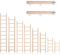 10 Pcs Wood Step Ladder for Bird, 3-10 Step Hanging Bird Ladder Parrot Cage Climbing Toy & Cylindrical Support for Parak