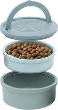KindTail Dog Travel Bowls - Set of 2 Portable Pet Food & Water Dishes with Lid & Handle - Each Nesting Container Include