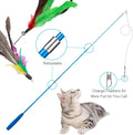 JIARON Cat Toys Feather Toy, 2PCS Retractable Wand and 10PCS Replacement Teaser with Bell Refills, Interactive Catcher and Funny Exercise for Kitten.
