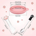 4 PCS Pet Food Can Accessory Set, Reusable Pink Silicone Can Lids with Feeding Shovel and Stainless Steel Spoon for Cat 