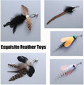 Yauende Cat Feather Toys, Indoor Cat Interactive Toys, 2 PCS Flexible Wire and 5 PCS Cat Feather Toys, for Bored Indoor Cats, Indoor Cat Chase Toys
