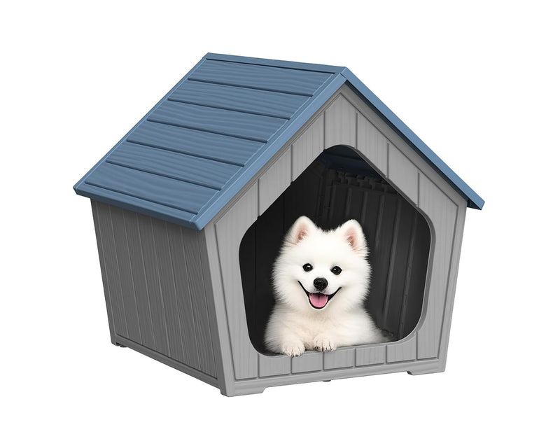 DRATO Dog House Indoor Outdoor Durable Resin Material Houses for Dogs Outside Weatherproof Cozy Small Dog Houses Pet Shelter for Patio, Porch, Living Room