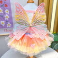 Dog Rainbow Butterfly Princess Dress Summer Thin