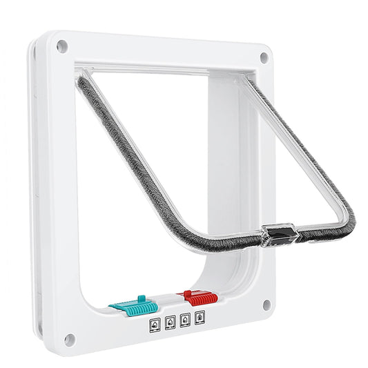 Thin Cat Door for Windows, Pet Doors and Sliding Door, Safety Pet Door with 4 Way Lock, Weatherproof Cat Flap for Thin Door and Wall(Medium, Outer Size 7.76 * 7.5 * 0.78in)