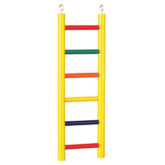 Prevue Pet Products 6-Rung Wood Bird Ladder - Accessories for Small, Medium, and Large Birds, Hanging Birdcage Toy for Climbing, Foot Exercise, Beak Use, Mental Enrichment, and Interactive Play