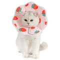 Avont Soft Cat Recovery Cone Collar, Adjustable Lightweight Kitten E-Collar for Small Dogs, Comfortable Neck Donut Stop Licking Scratching After Surgery -Strawberry(S)