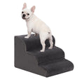 Oiilores Dog Stairs for Small Dogs 15" H, 3-Step Dog Steps Ramp for Couch Sofa and Chair with Anti-Slip Washable Cover and Durable High Density Foam, Pet Stairs for Cats, Grey