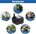 105 GPH Submersible Water Pump with 4.76ft Power Cord and 2 Nozzles 5W Ultra Quiet Mini Fountain Pump with 2.8ft High Li