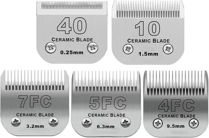 Dog Grooming Ceramic Blades Set,Compatible with Andis,Oster A5,Wahl KM10