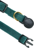 Ewinoom 2 Pack Soft Corduroy Cat Collars with Bow Tie & Bell, Adjustable Breakaway Cotton Kitty Bowtie Collar for Girl Boy Kitten (Orange & Green)