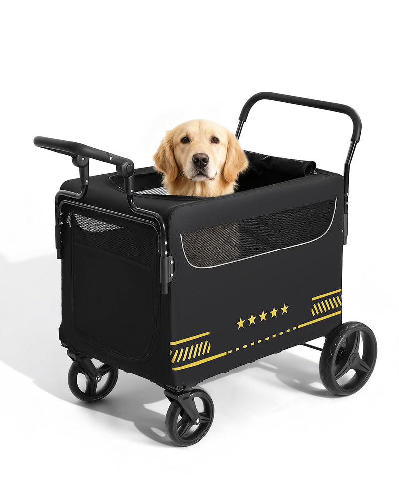 Heavy Duty Pet Stroller for Medium & Large Dogs with Ramp