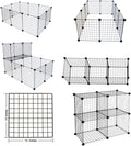 LANGXUN 16pcs Small Animal Playpen with Door, Waterproof Mat