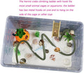 1 Pcs Hermit Crabs Climbing Wooden Ladder Bridge with Hooks, Small Animals Climbing Toy with Rope for Hermit Crabs Chameleon Lizards Reptile Bird Parrot