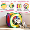 Retro Shaw Cat Toys Pack 33Pcs, Interactive Kitten Toys for Indoor Kittens Cats, Collapsible Kitty Tunnel Tent Feather Wand Springs Balls Bells Mouse Kitty Toys 15.7 Inches for All Breeds