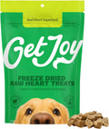 Get Joy Freeze Dried 100% Beef Heart Dog Treats, 4oz | Single Ingredient Organ Meat, High Protein Raw Dog Food Topper, S