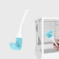 Stainless Steel Bird Cage Cleaner with Long Handle - Dual Head Brush & Scraper for Parrot Cages, Perch Cleaning Tool–Dur