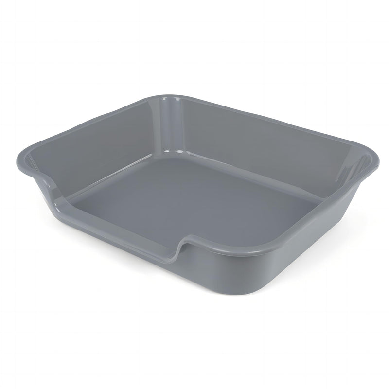 Ying Tutu 1 Pack of Extra Large Cat Litter Box (ABS Material), Low Entry Senior Litter Pen for Geriatric Kitty Big Cats, Jumbo Pet Safe Litter Boxes Tray for Indoor Pets Potty (Gray, 24