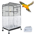 ASOCEA Extra Large Bird Cage Seed Catcher Guard Universal Birdcage Cover Nylon Mesh Net for Parrot Parakeet Macaw Lovebird - White (Not Include Birdcage) …