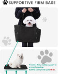 Lightweight Dog Purse Carrier for Small Dogs up to 15 lbs, Dog Tote Bag Puppy Carrier, Soft Plush Interior, Safety Leash Clip, 4 Side Pockets Dog Carrier Bag for Travel & Walking, Black