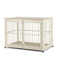 48" Rustic Heavy Duty Dog Crate Furniture for Extra Large Dogs, Decorative Pet House End Table, Wooden Cage Kennel Furniture Indoor, Double-Doors Sturdy Dog Cage