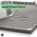 GORILLA GRIP 100% Waterproof Raised Edge BPA Free Silicone Pet Feeding Mat, Dog Cat Food Mats Contain Spills Protects Floors, Placemats for Cats and Dogs Water Bowl, 18.5x11.5, Gray