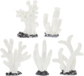 FOMIYES Fish Tank Decorations - 5pcs White Resin Coral Landscaping Accessories, Fake Diorama Supplies, Ocean Kit, Aquari