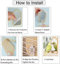 Bird Mirror with Wooden Perch, 15cm Parakeet Toys for Cage