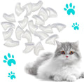 VICTHY 100pcs Cat Nail Caps Clear Cat Claw Covers Kitten Nail Caps with Adhesives and Applicators (M Clear)