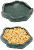 SLSON Small Reptile Feeder Terraium Bowl Plastic Shallow Reptile Feeder for Food and Water Feeding Dish for Lizard Gecko