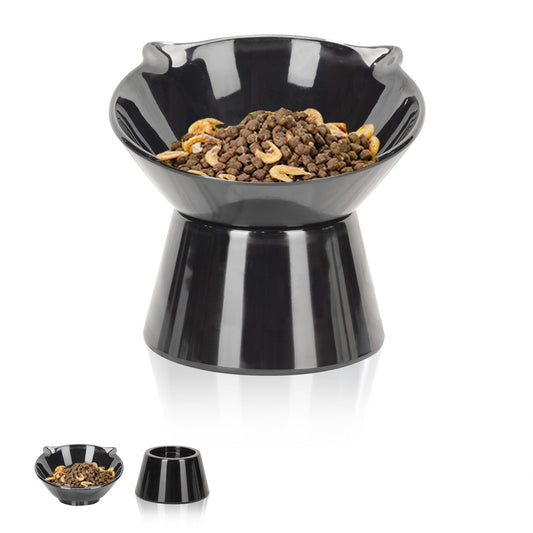 Detachable Elevated Cat Bowls, 15° Tilted Raised Cat Food Bowl Anti-Vomiting,Whisker Friendly, Adjustable Cat Dishes for Protecting Spine,Adult Kitten