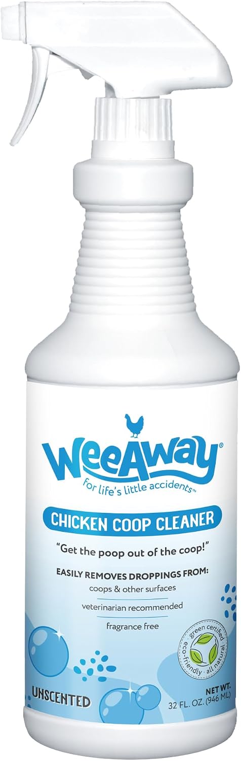 Wee Away Heavy Duty Chicken Coop Cleaner, Multi-Surface Odor Remover, Biodegradable Formula Breaks Down Bird Droppings a
