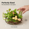 National Tree Company 6 Inch Blossom Bird’s Nest with Eggs, Faux Flowers, Leafy Greens and Berries, Spring and Summer Tabletop Décor, Indoor or Covered Outdoor Décor