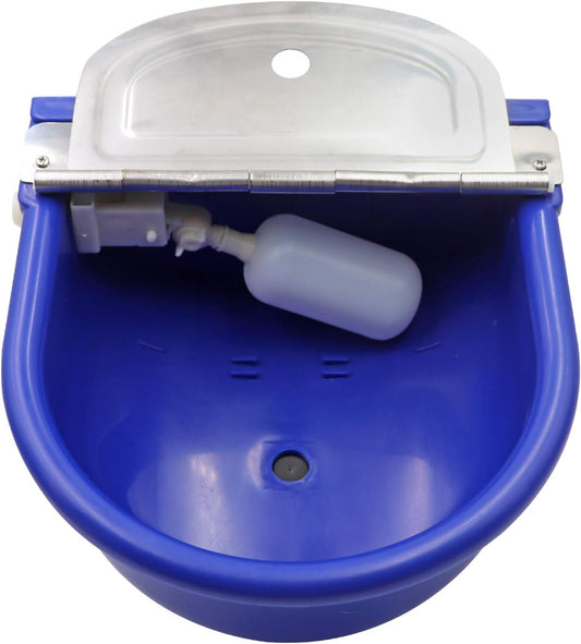 MINYULUA Automatic Waterer Bowl Large Horse Waterer with Float Valve (Blue)