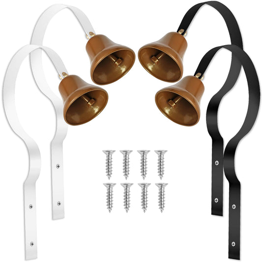 PHITUODA 4 Pcs Shopkeepers Bell for Door Opening, Antique Door Bell Wall Mounted Metal Doorbell Hanging Door Bells Ring Bells, Dog Training Bells for Potty Training