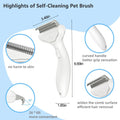 OYCGYLCH Undercoat Rake for Dogs & Cats, Dematting Deshedding Brush with Release Button, Professional Grooming Comb for Long-Haired Pets, Shedding Tool Removes Matted Fur & Loose Hair