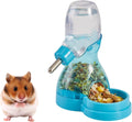 2 in 1 Hamster Water Bottle No Drip with Large Capacity Automatic Food Dispenser Small Animal Feeder for Syrian Dwarf Ha