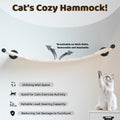 Cat Hammock Wall Mounted, Wall Mounted Cat Shelves, 35.43 x 12.99 in